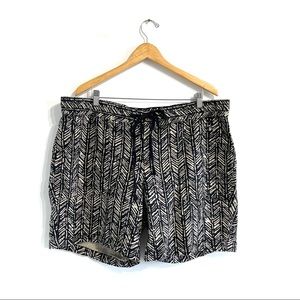 NEW Lane Bryant Linen Blend Shorts Black Print 20